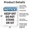 Signmission Keep Off Do Not Stand Or Sit, 12 in W x Rectangle, Aluminum OS-2PACK-NS-A-1218-V-13817 - alternate 3